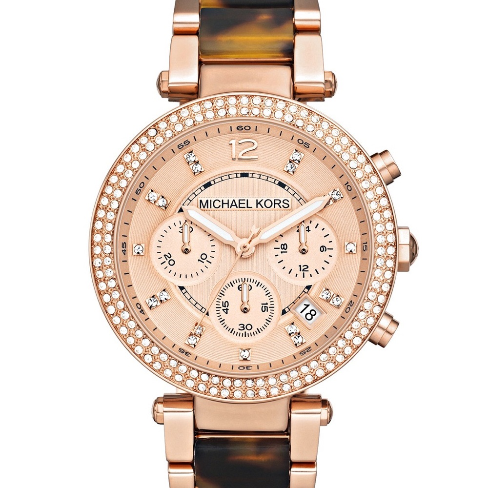 Michael Kors Parker Tortoise & Rose Gold Watch